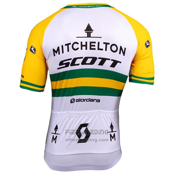 2018 Fietskleding Mitchelton Scott Kampioen Australie Korte Mouwen en Koersbroek